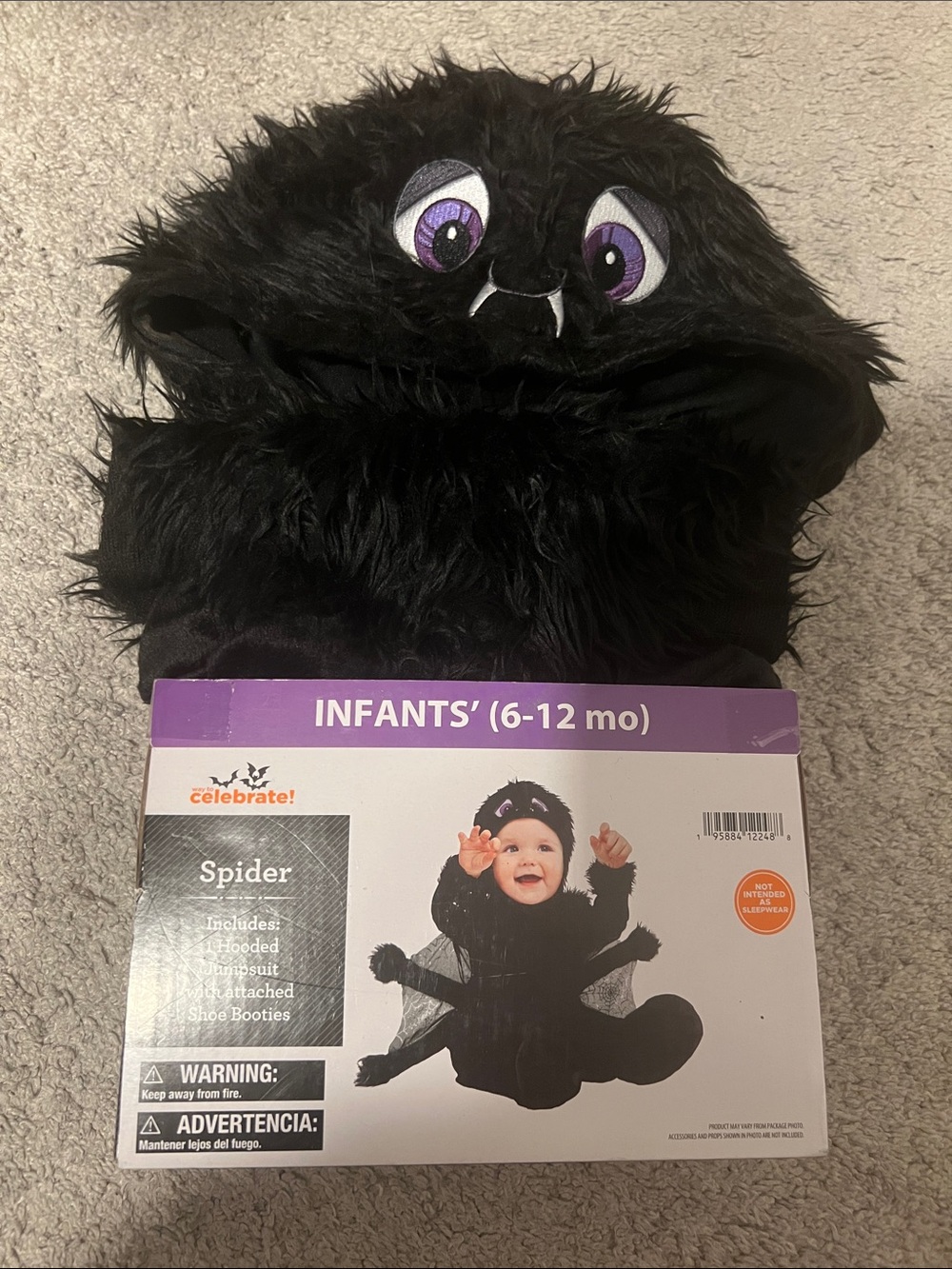 Baby (6-12 months) Black Spider Costume